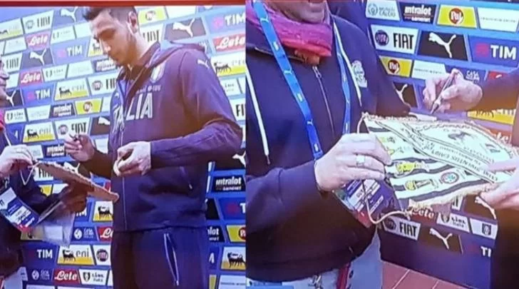 Donnarumma, prove di pace. Firma un gagliardetto della Juventus