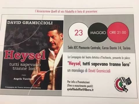 “Heysel, tutti sapevano tranne loro”: l’opera tetarale di David Gramiccioli