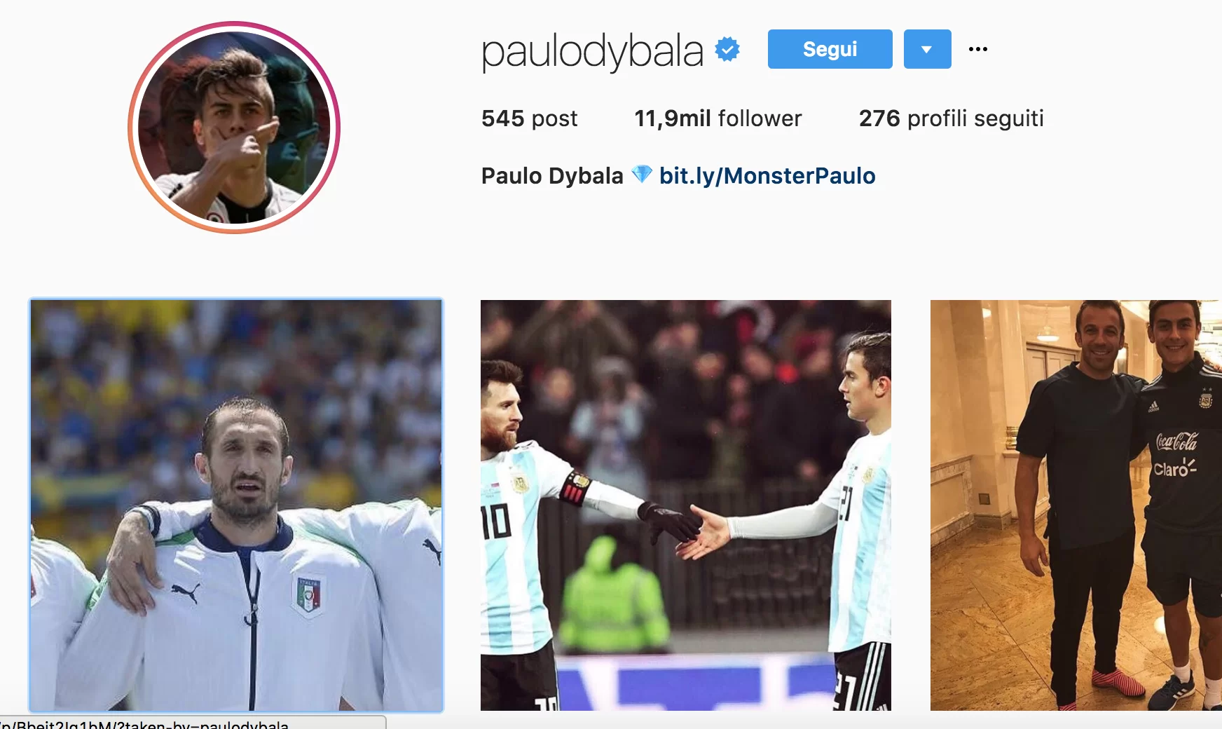 Dybala su Instagram: “Avrei voluto incontrarvi in finale”