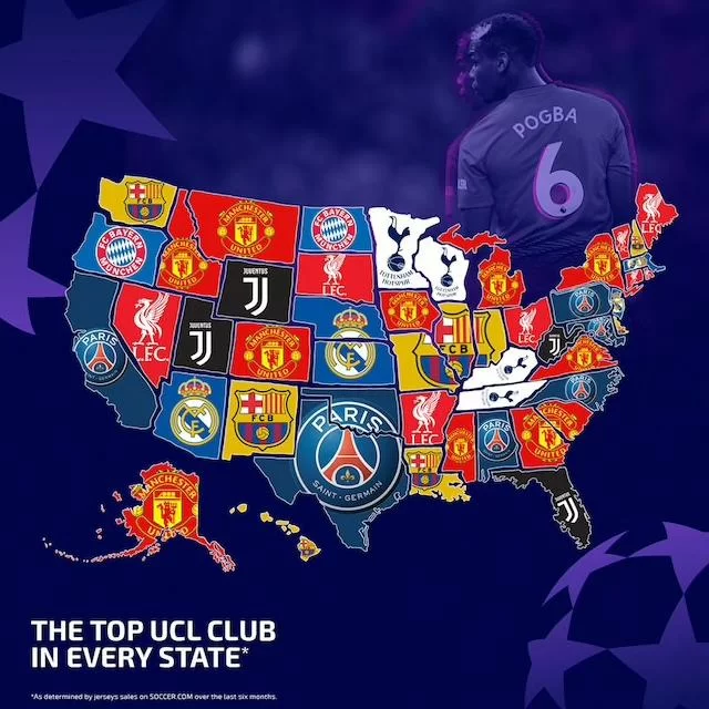 L’America che tifa Juve: la maglia bianconera la più venduta in quattro stati americani