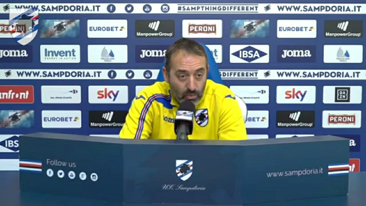 Marco Giampaolo: “Per me questa partita è finita 2-2. Il rigore alla Juventus? Regalato.”