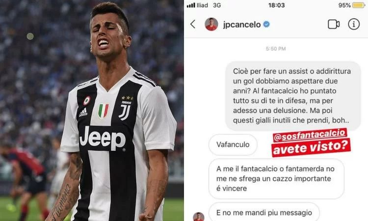 FOTO – Cancelo insulta un fantallenatore: “Non mi frega del fantam***a! Vaff…”