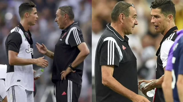 Juventus-Tottenham, Cristiano Ronaldo sostituito reagisce male: battibecco con Sarri!