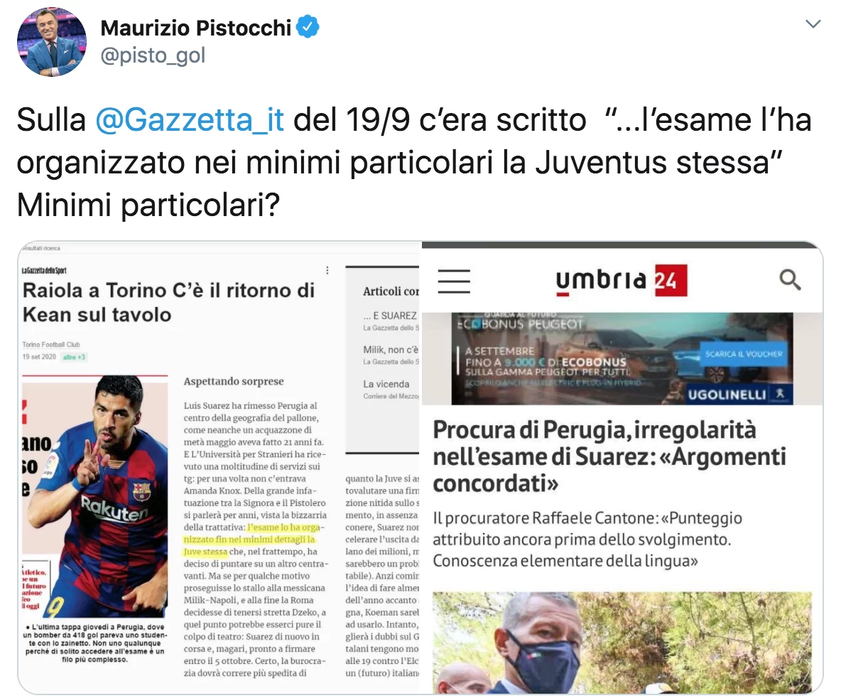 “L’esame sarà organizzato dalla Juve…”, Pistocchi punge sul caso Suarez (FOTO)