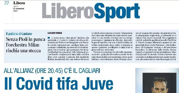 Libero provoca: “Il Covid tifa per la Juventus”