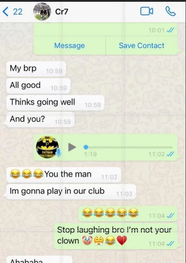 Evra pubblica la chat con CR7 dove annuncia il suo trasferimento allo United