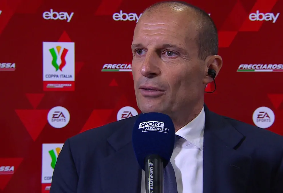 Allegri svela in diretta: “Espulsione? Uno dell’Inter mi ha dato una pedata!”
