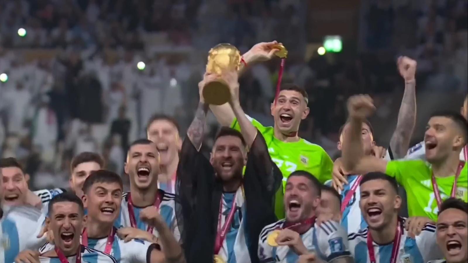 I festeggiamenti dell'Argentina dopo la vittoria dei Mondiali in Qatar