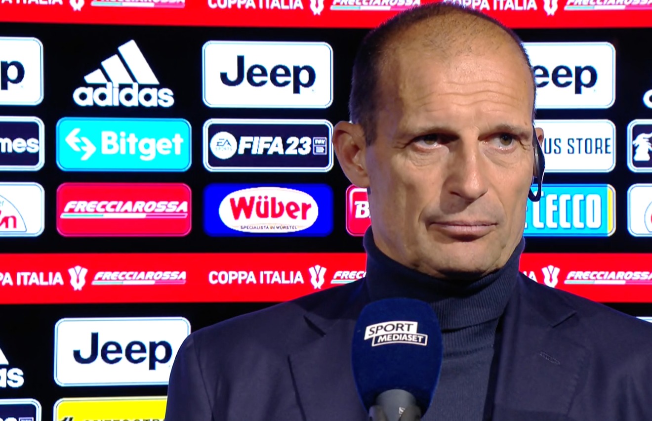 Massimiliano Allegri durante il post-partita di Juventus-Inter