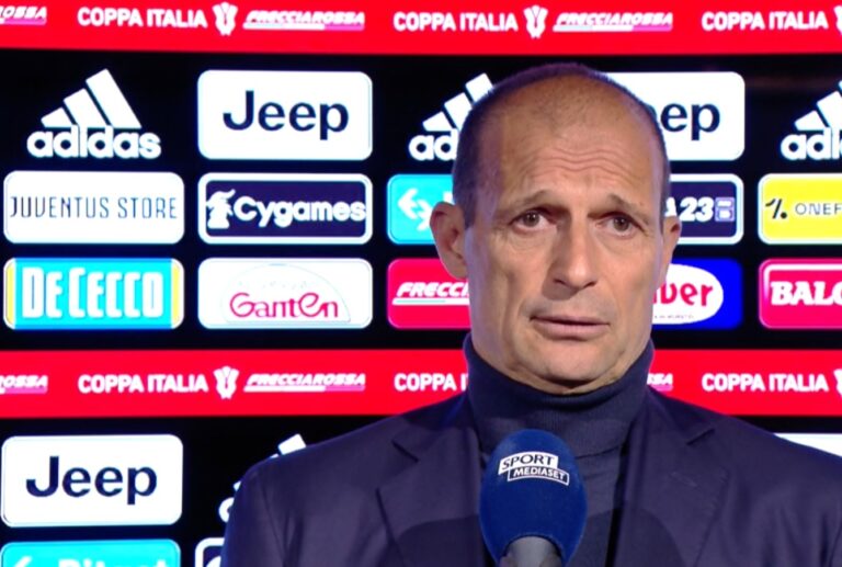 Massimiliano Allegri durante il pre-partita di Juventus-Inter