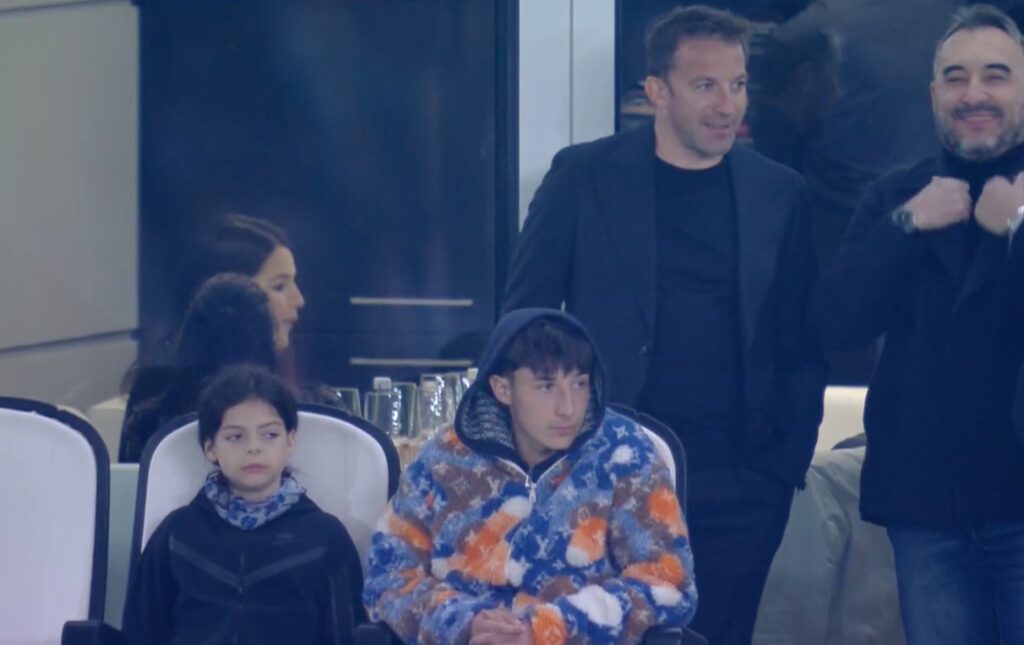 Alessandro Del Piero in tribuna per assistere a Juventus-Inter