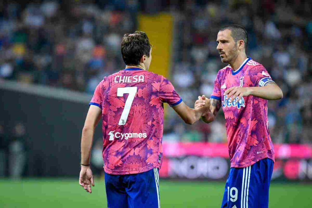 Bonucci stringe la mano a Chiesa