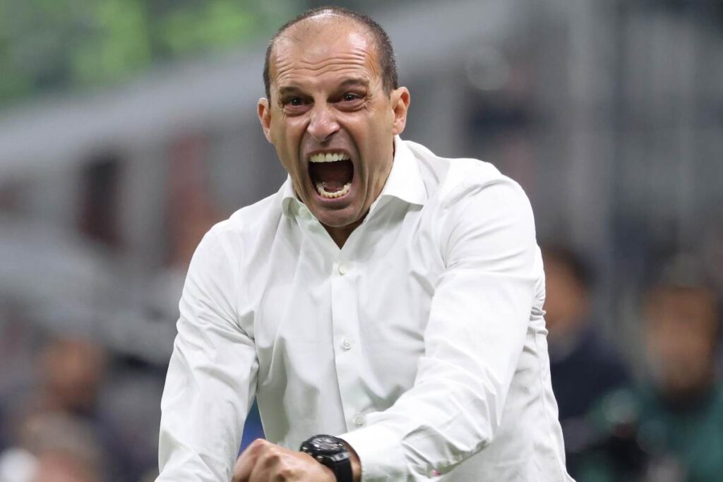 Furia Allegri nel finale di Milan-Juve