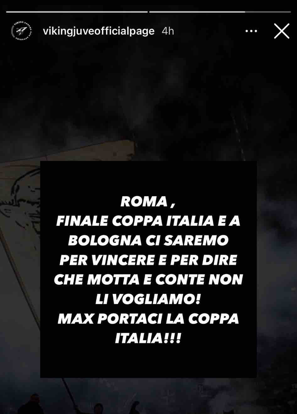 Duro messaggio della Curva Sud