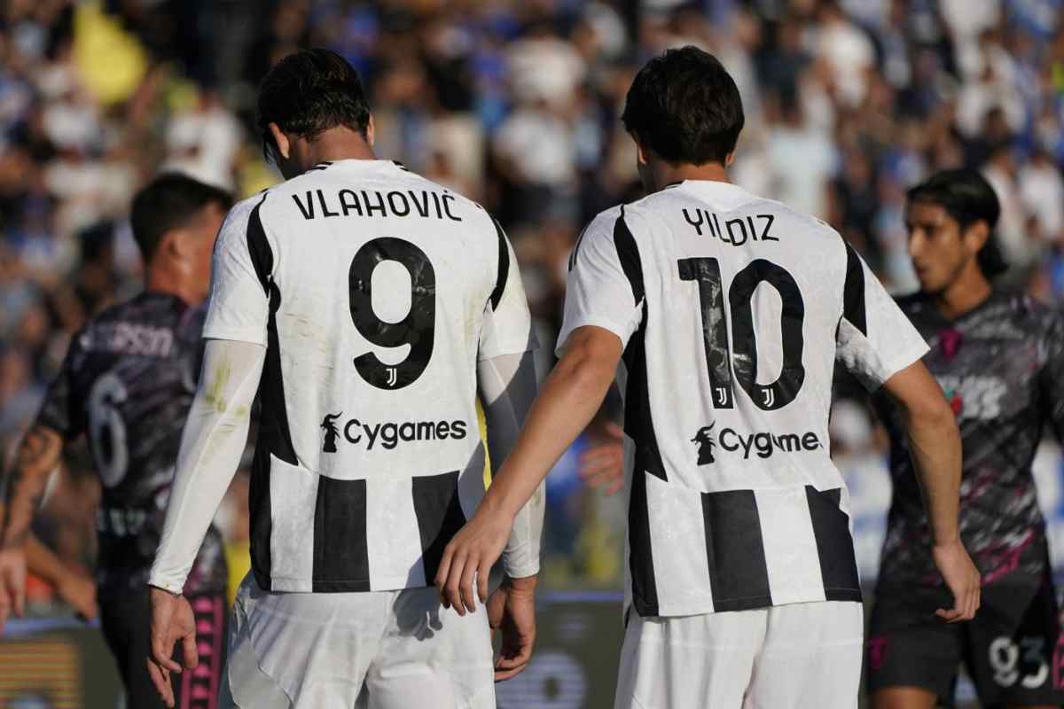Vlahovic e Yildiz in campo