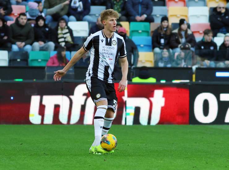 Kristensen con la maglia dell'Udinese