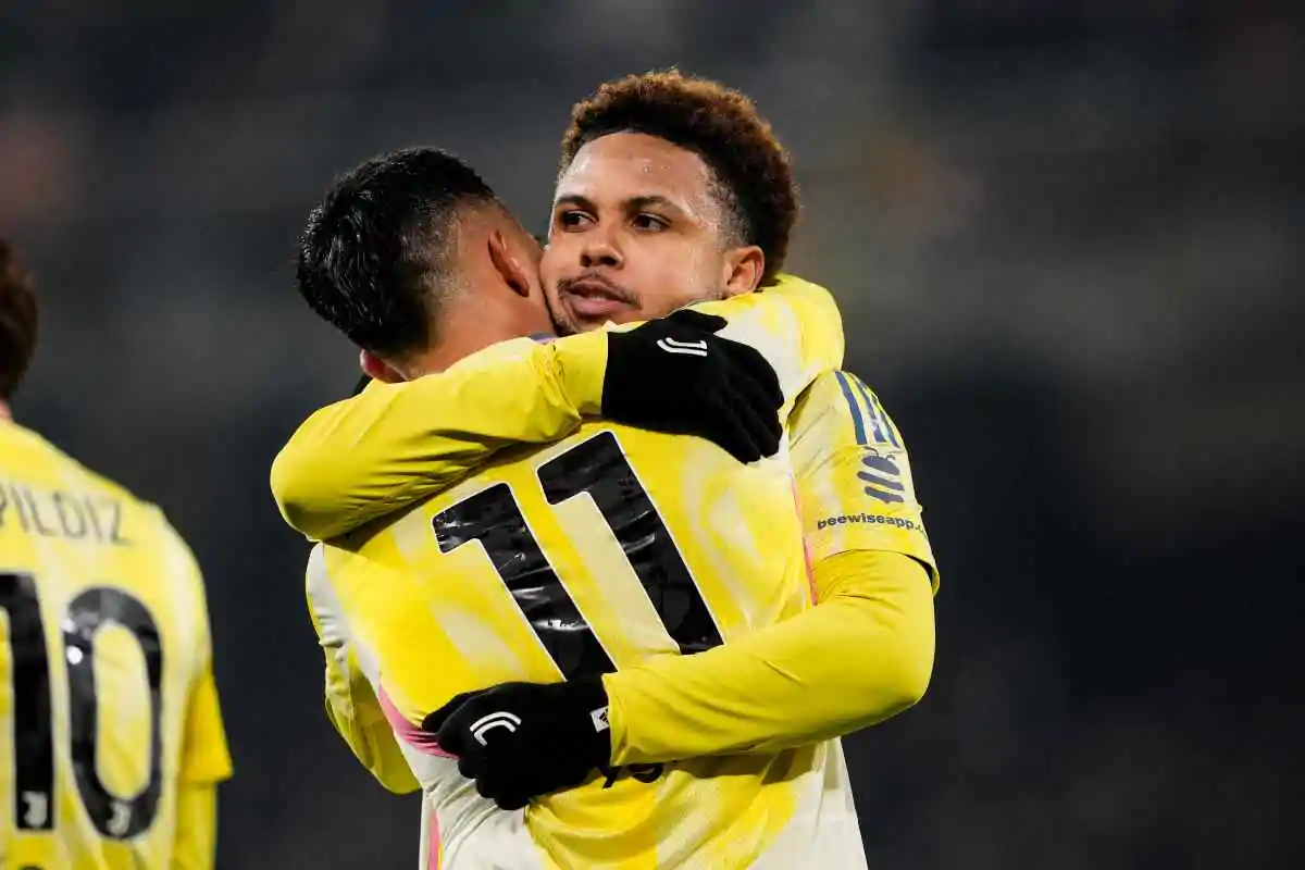 La Juventus esulta dopo una rete