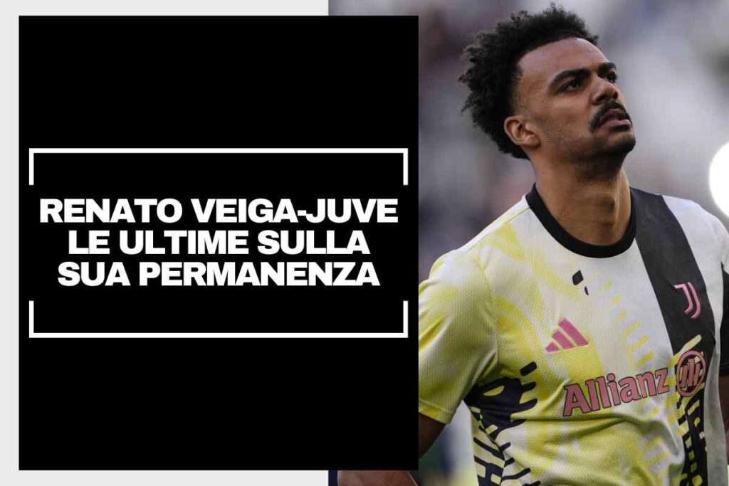 Renato Veiga si riscalda con indosso indumenti della Juventus