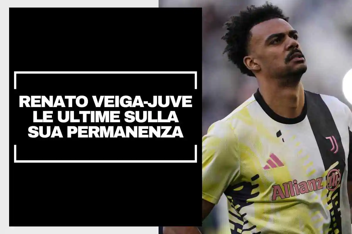 Renato Veiga si riscalda con indosso indumenti della Juventus