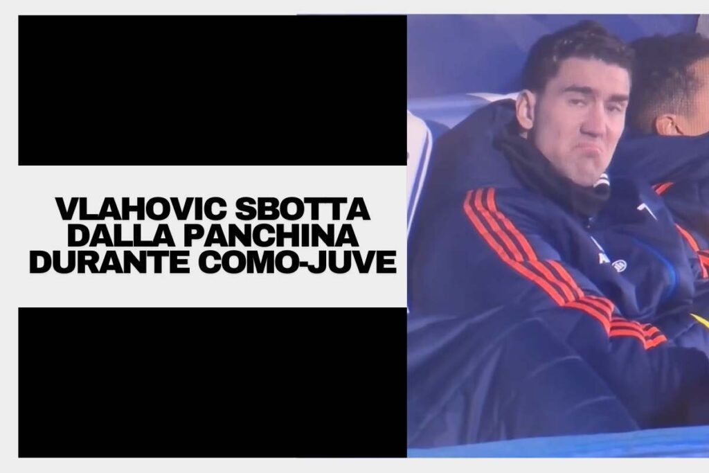 Vlahovic contrariato in panchina