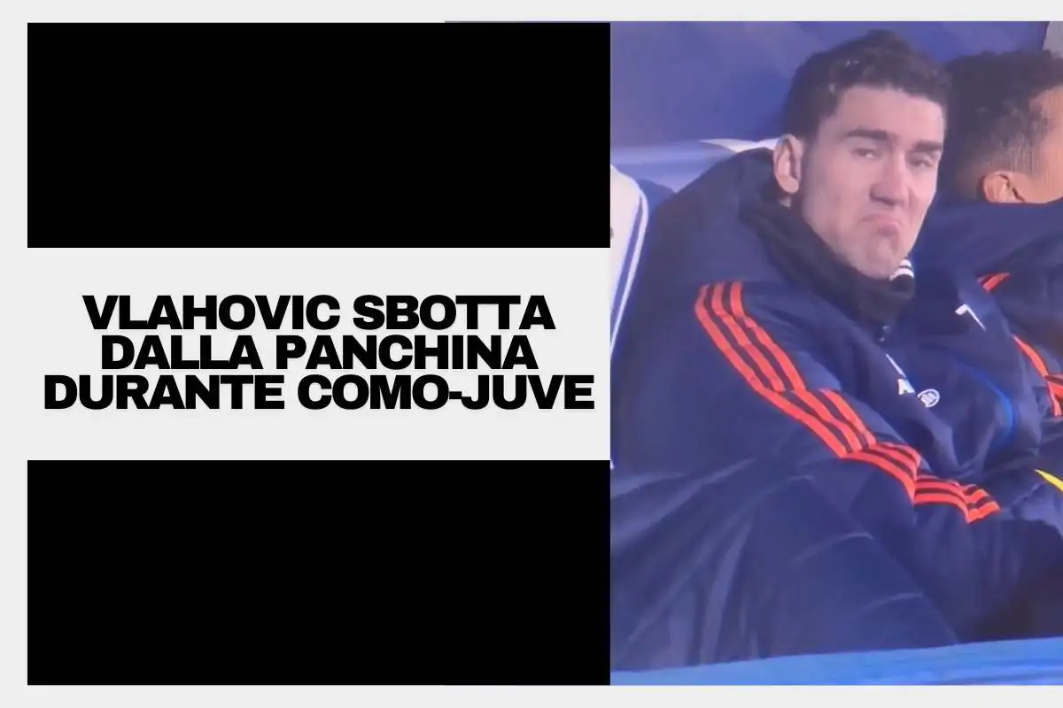 Vlahovic contrariato in panchina