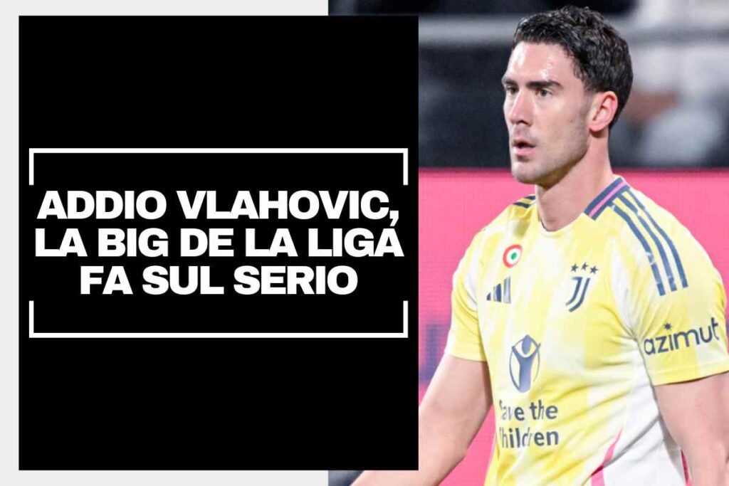 Vlahovic in campo a Cagliari con la maglia della Juventus