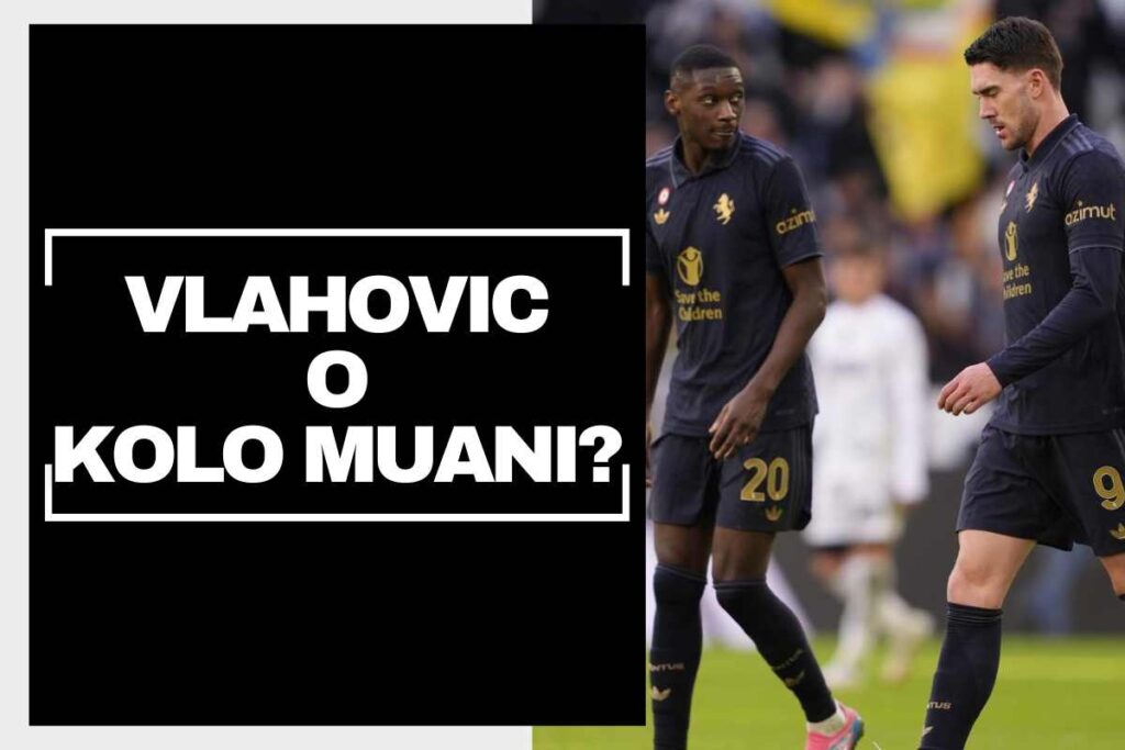 Vlahovic e Kolo Muani in campo con la maglia della Juventus