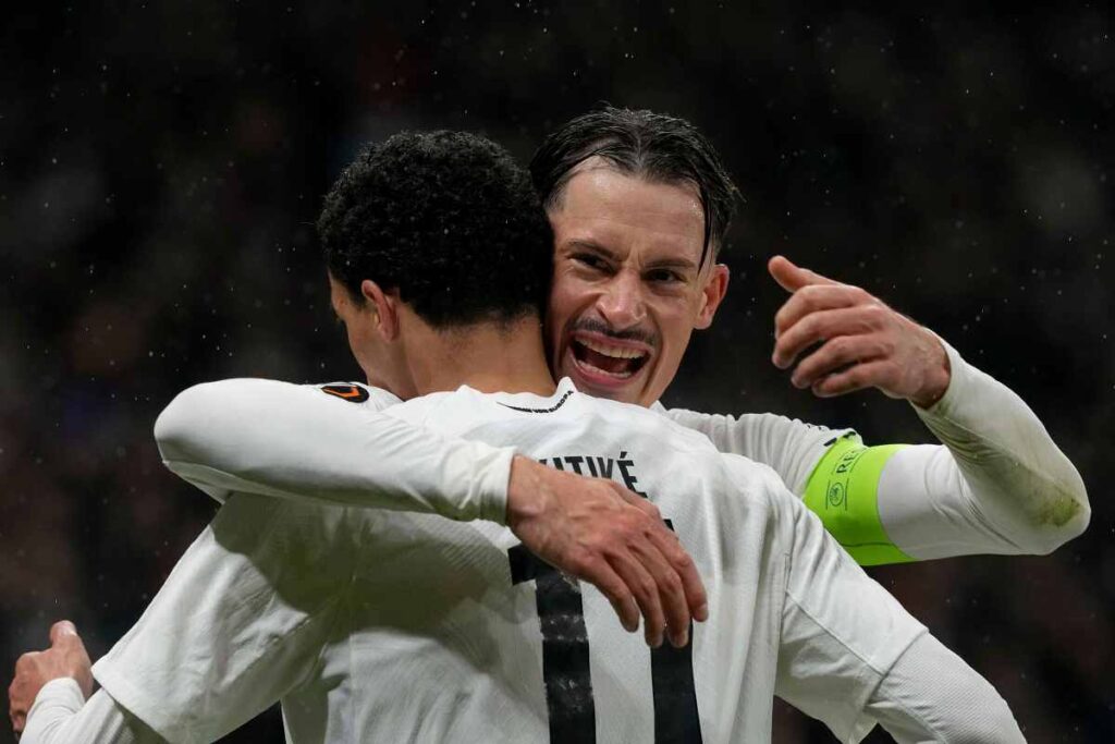 Ekitike esulta in partita