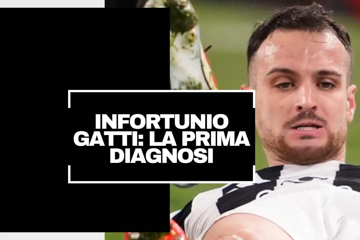 Gatti disteso sul terreno di gioco con indosso la maglia della Juventus