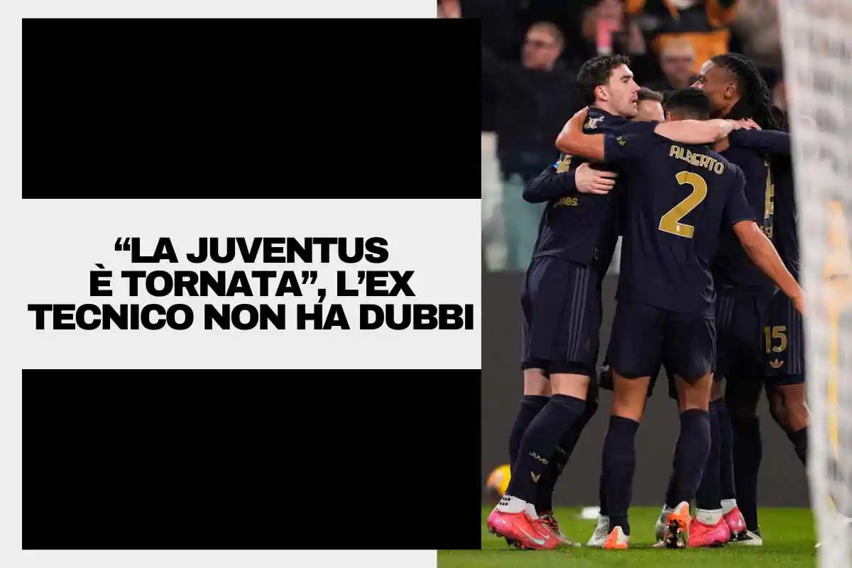 La Juventus festeggia in gruppo il gol segnato da Koopmeiners contro l'Hellas Verona