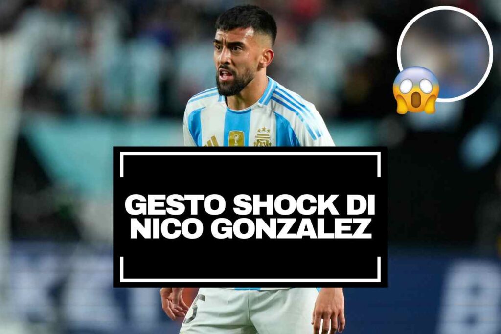 Nico Gonzalez in campo con la maglia dell'Argentina