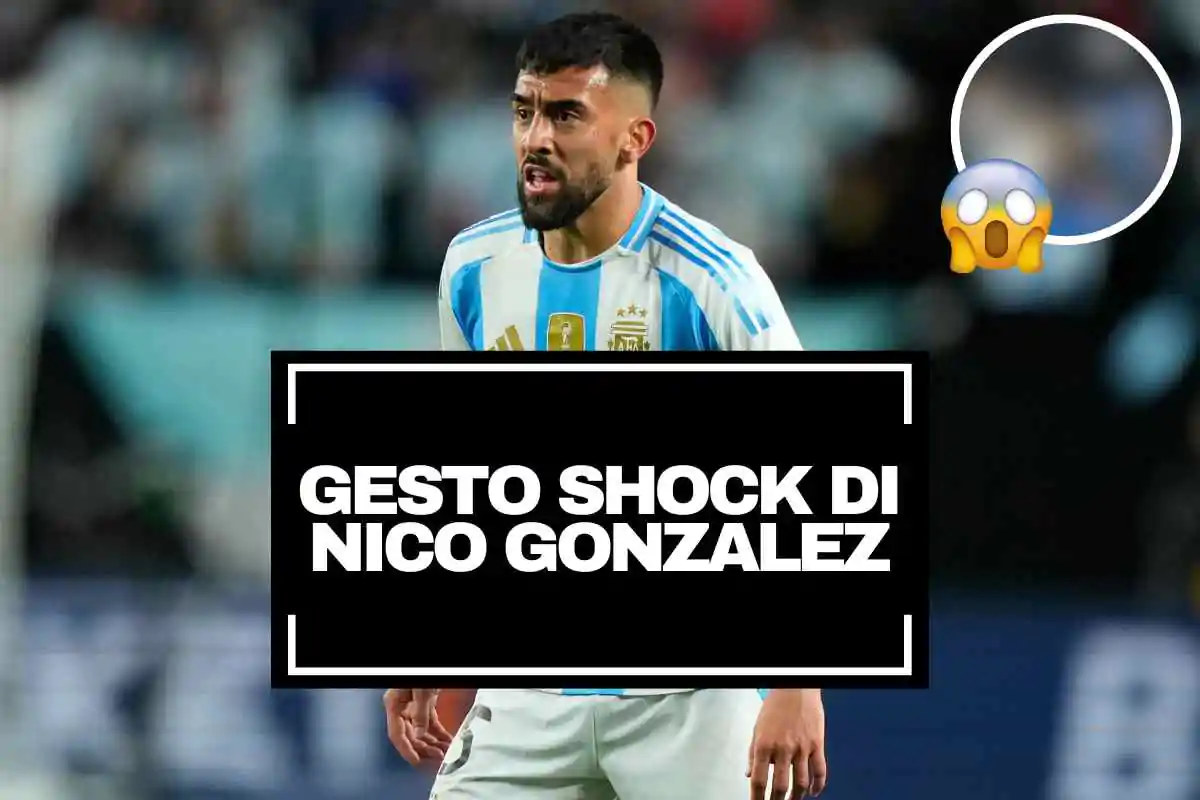 Nico Gonzalez in campo con la maglia dell'Argentina