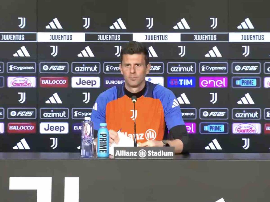 Thiago Motta in conferenza stampa per Juventus-Atalanta