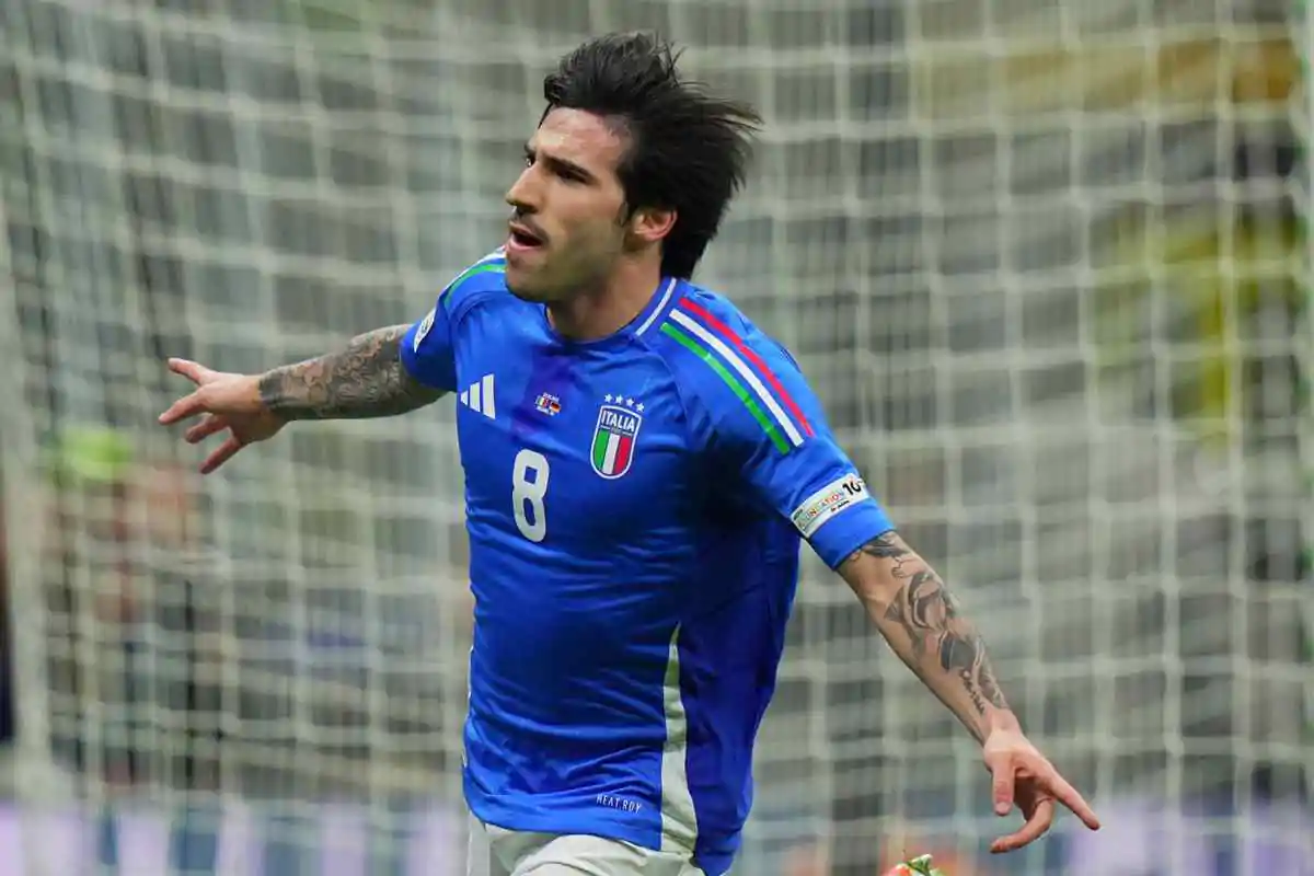 Tonali esulta contro la Germania