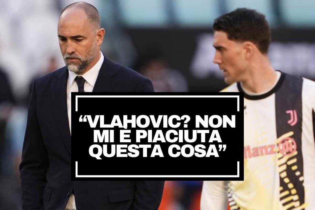 Tudor e Vlahovic in campo nel pre partita di Juventus-Genoa