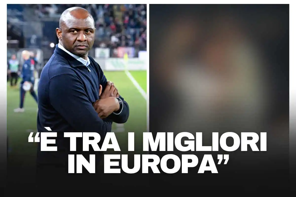 Vieira immortalato a bordo campo con le braccia conserte