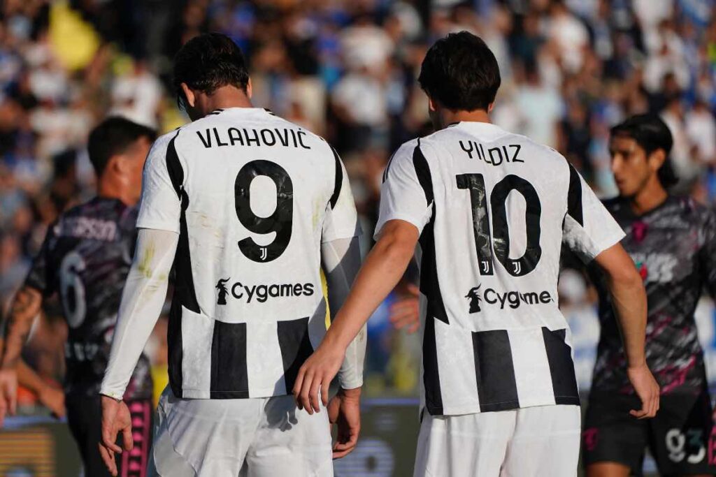 Vlahovic e Yildiz in campo