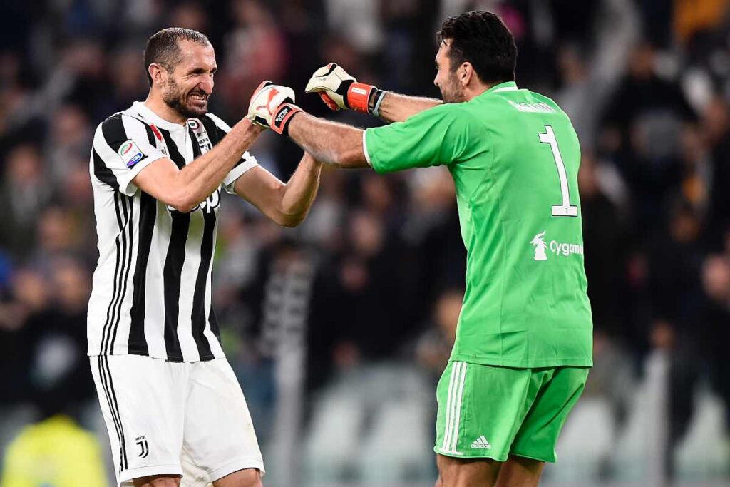 Chiellini e Buffon esultano insieme