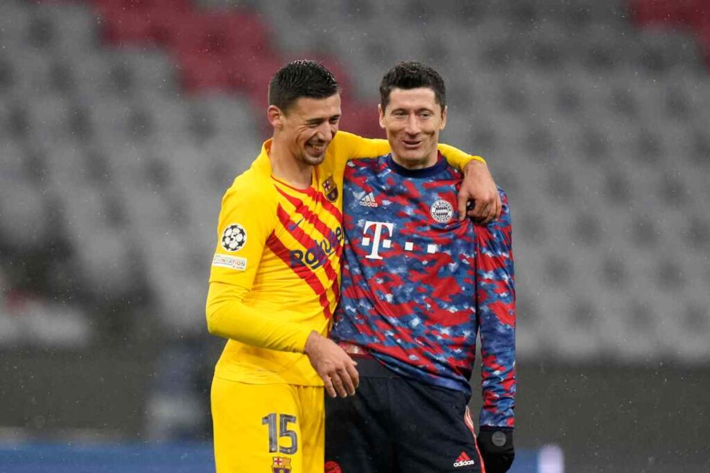 Lenglet e Lewandowski in coppia