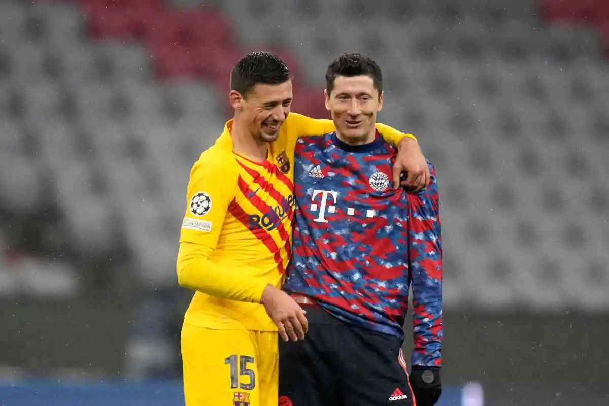 Lenglet e Lewandowski in coppia