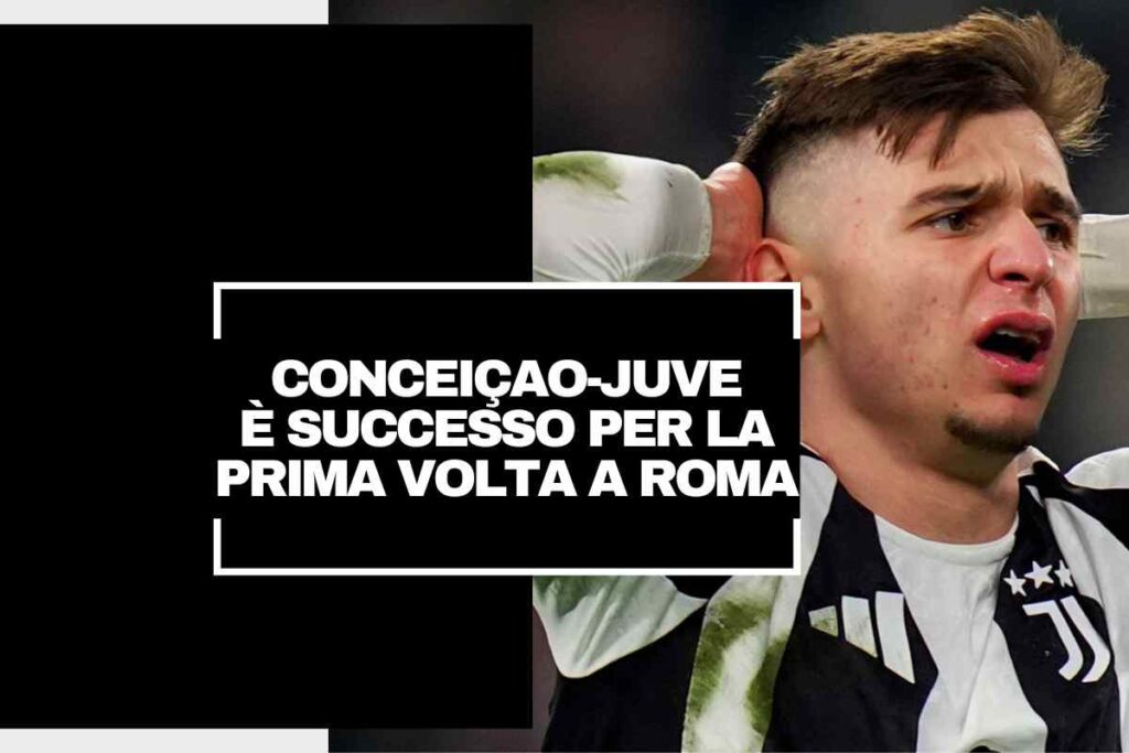 Conceiçao disperato con le mani tra i capelli con indosso la maglia della Juventus