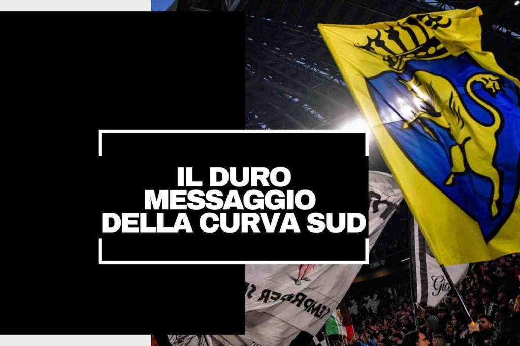 Gli ultras della Juventus sventolano le bandiere in Curva Sud