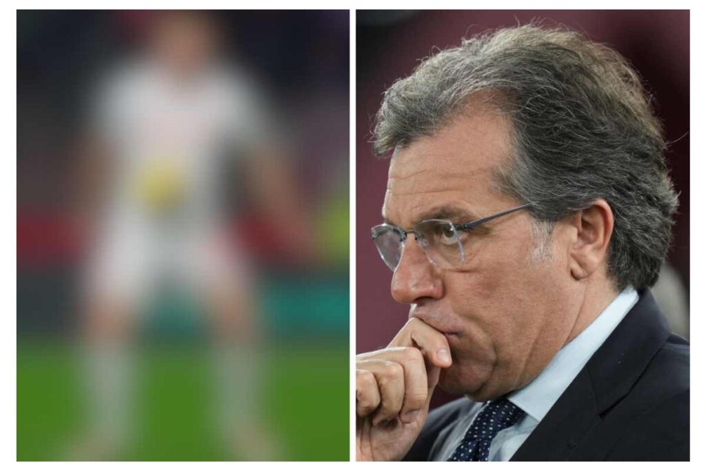 Giuntoli osserva pensieroso a destra