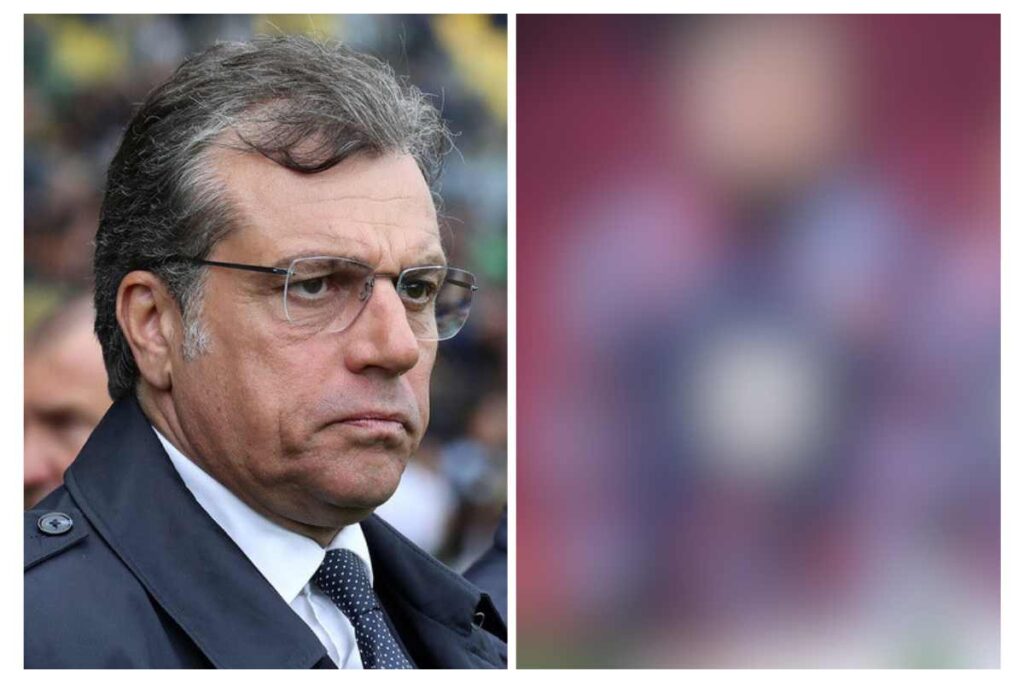 Giuntoli a sinistra osserva da bordo campo