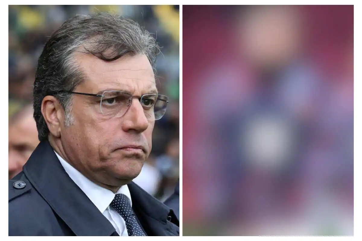 Giuntoli a sinistra osserva da bordo campo