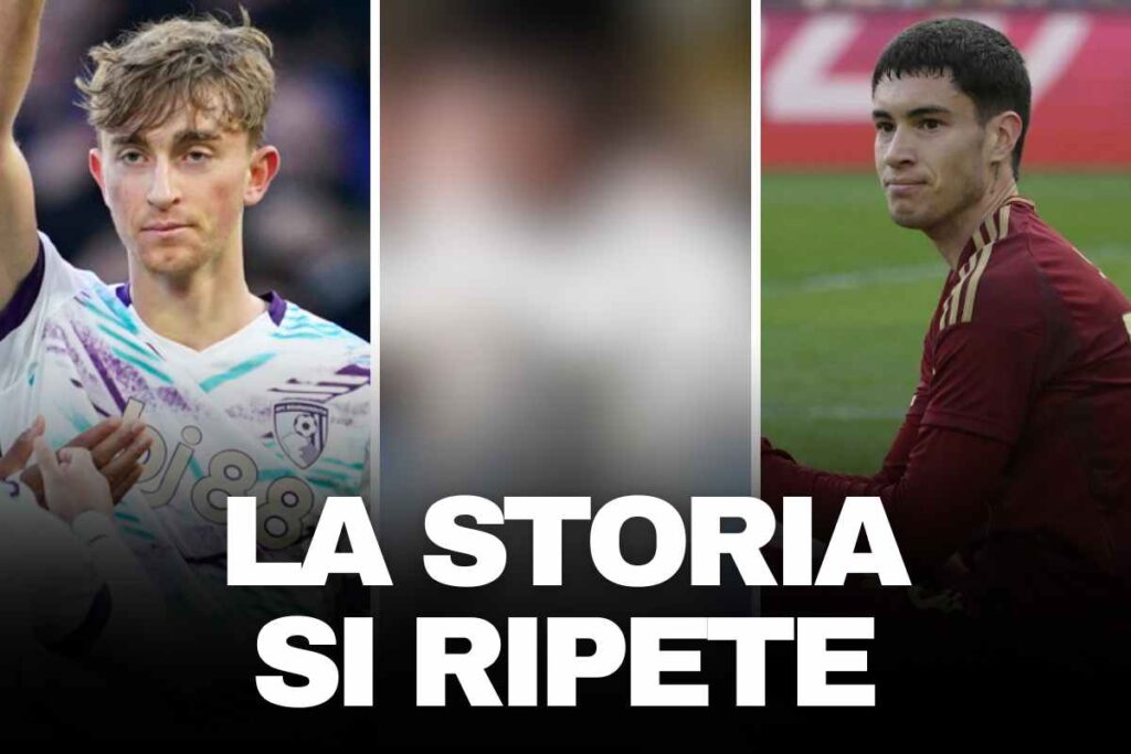 Huijsen a sinistra con la maglia del Bournemouth e Soulé a destra con quella della Roma