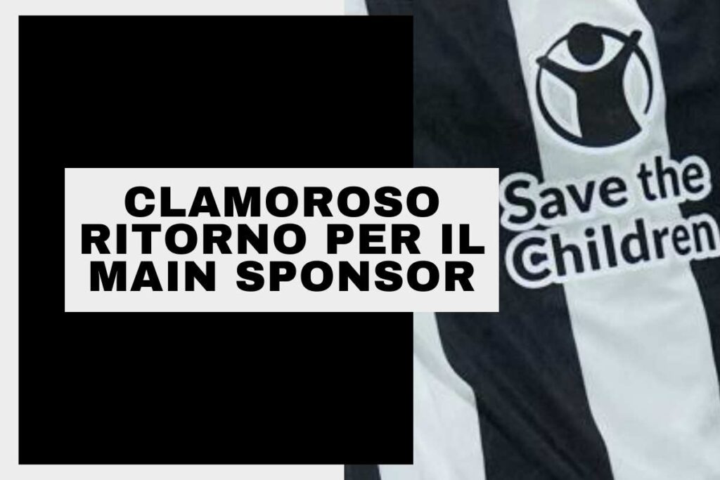Il logo Save the Children sulla maglia della Juventus