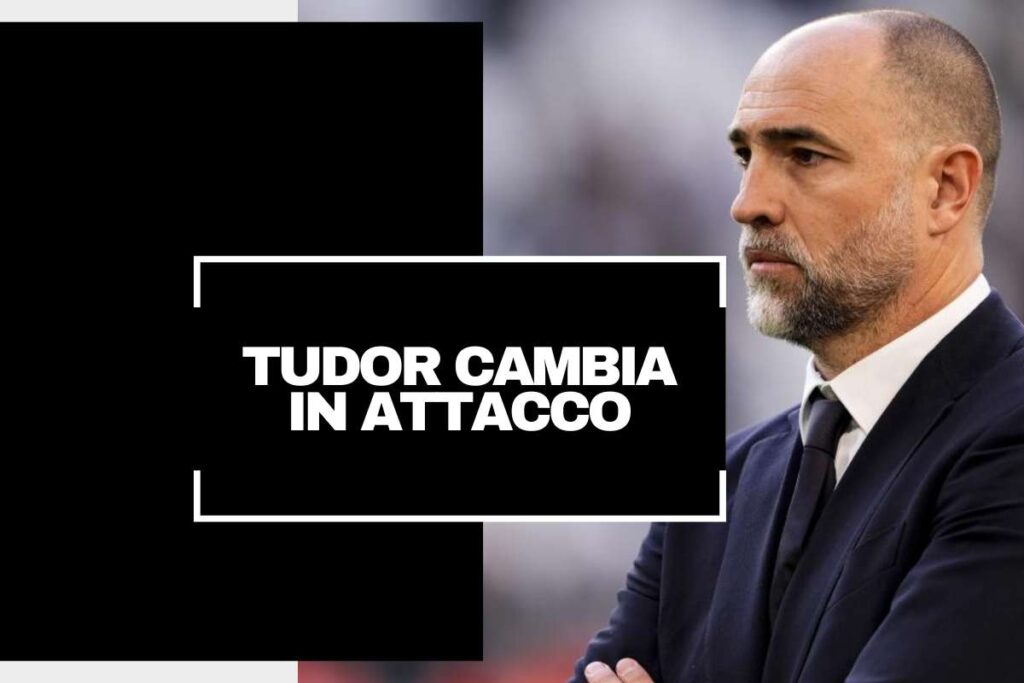 Tudor osserva il riscaldamento della Juventus con le braccia conserte