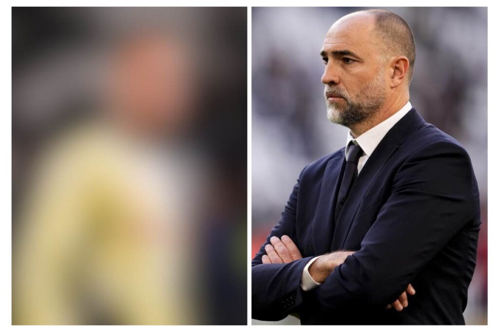 Tudor a destra con le braccia conserte