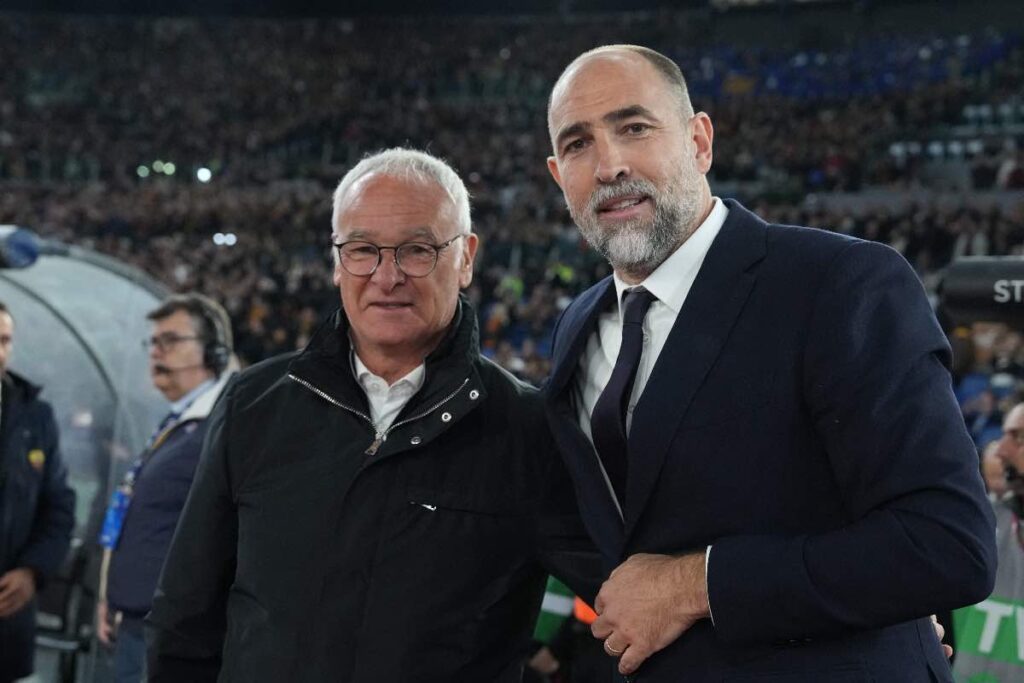 Ranieri e Tudor prima della sfida tra Roma-Juventus